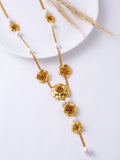 LIFE IN BLOOM NECKLACE - GOLD TEXTURED FINISH
