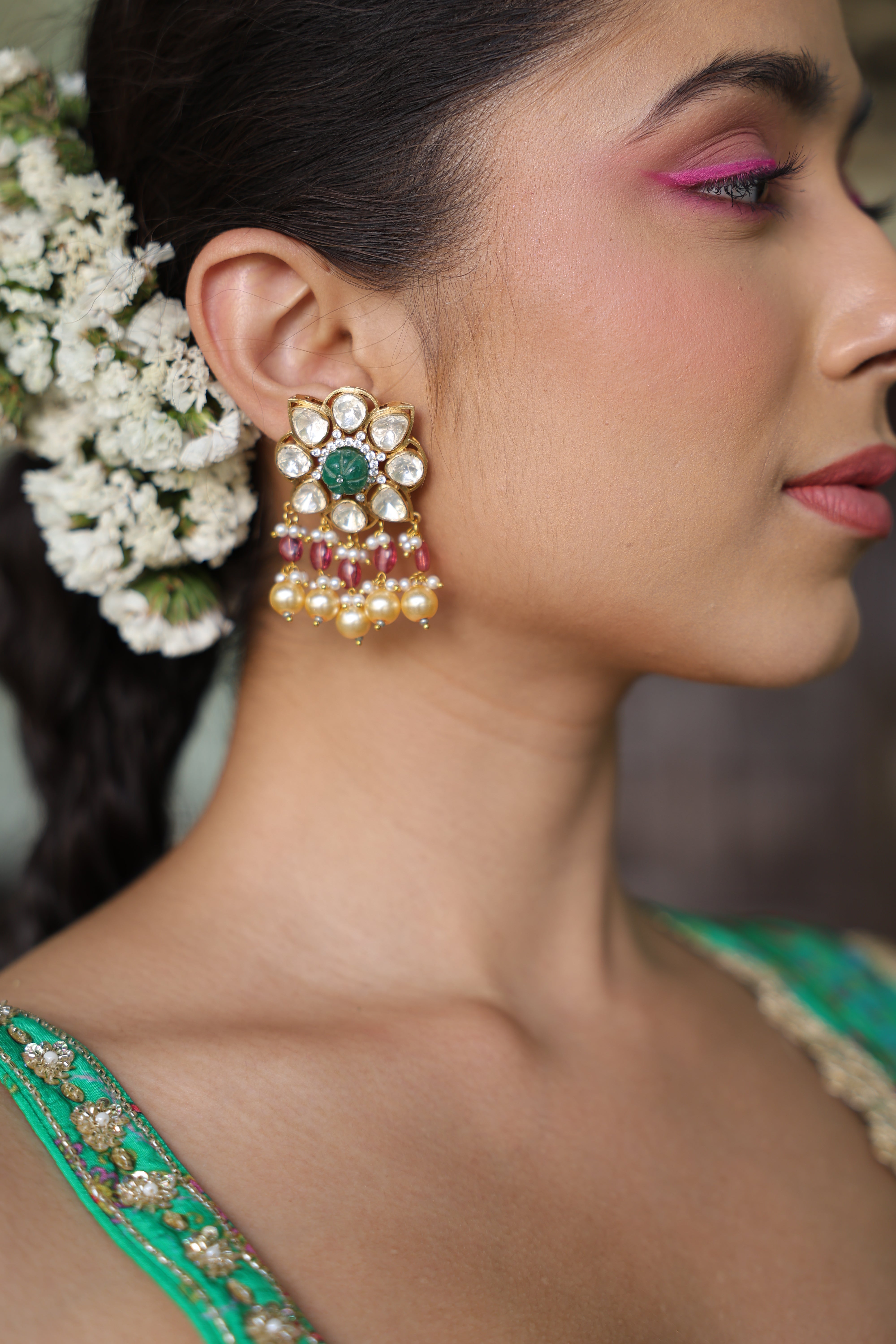 ENCRUSTED MOISSANITE NECKLACE SET WITH EARRINGS