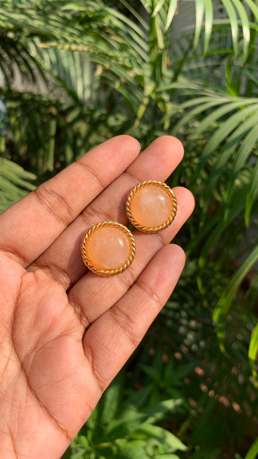 MIRA STUDS WITH ROSE QUARTZ STONE