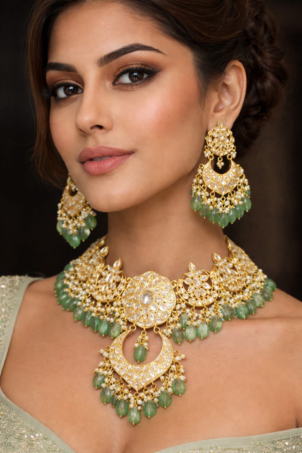 Natasha Jade Green Necklace Set