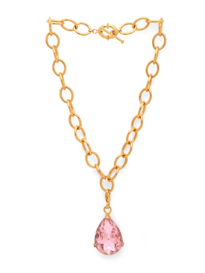 PINK CRYSTAL DROP CHARM