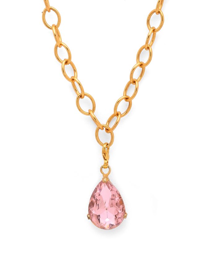PINK CRYSTAL DROP CHARM