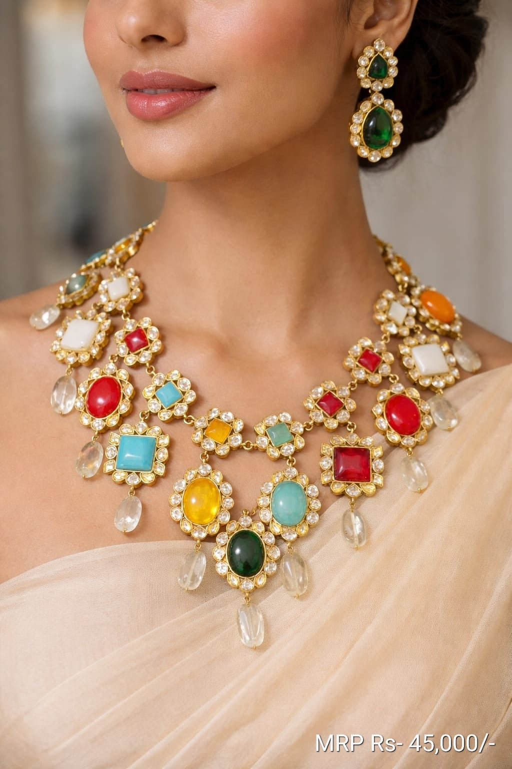 NAVRATNA BLOSSOM NECKLACE