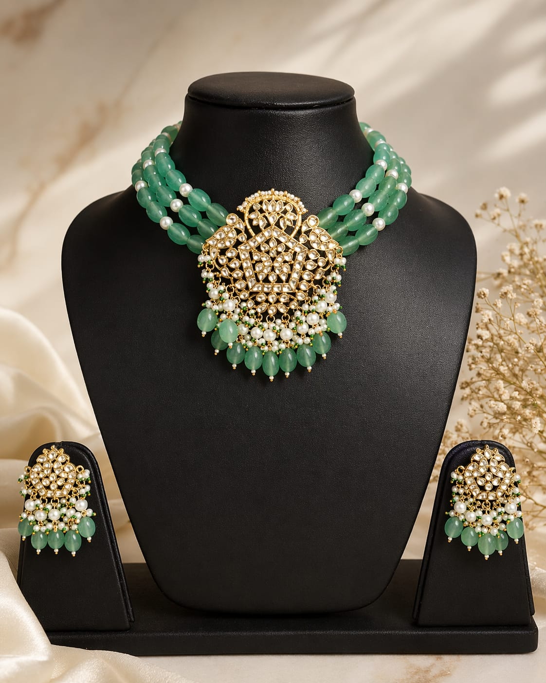 SHAHI PANNA PEARL SET