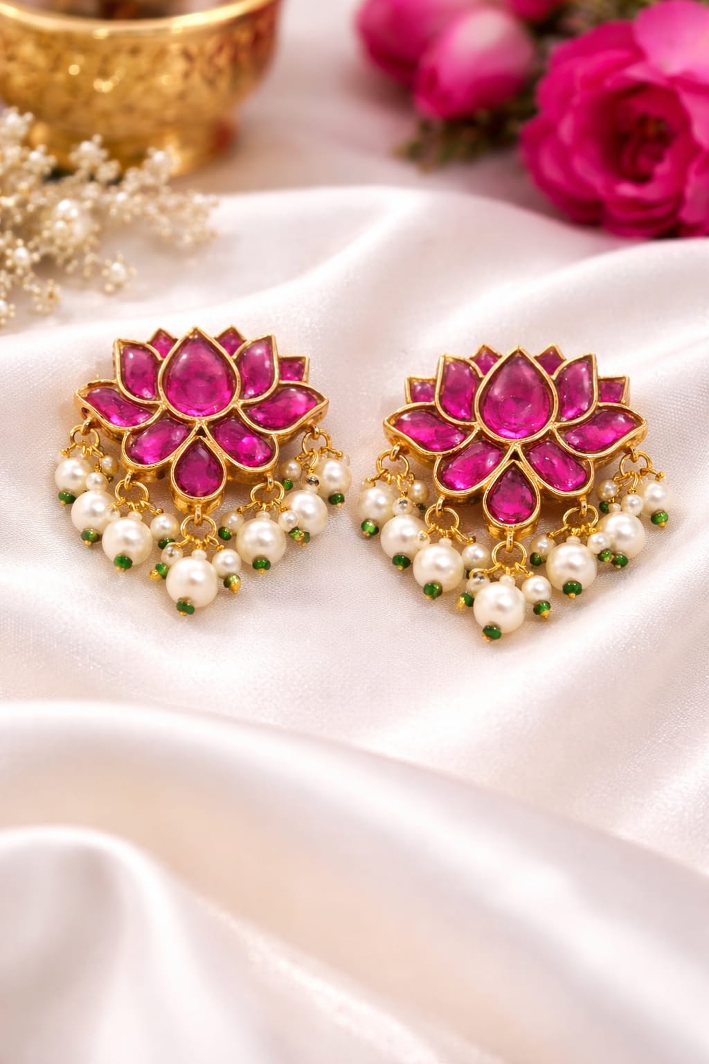 GULAABI KAMAL EARRINGS