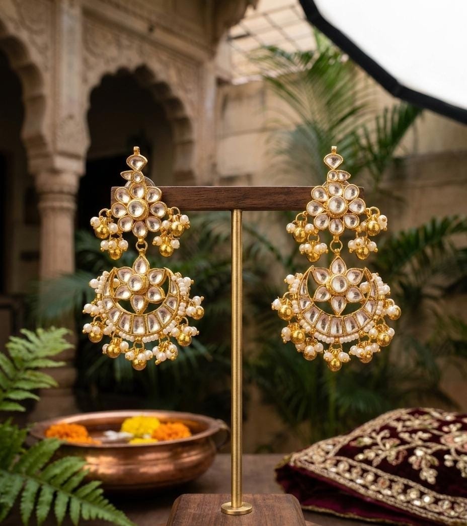 PEARL AND GOLD DROPLETS EARRING