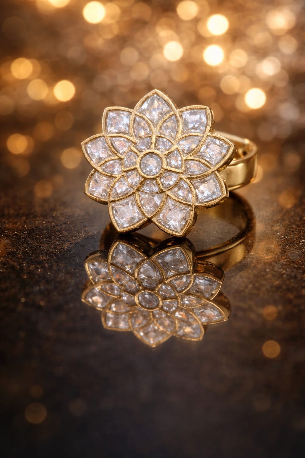 POLKI LOTUS RING