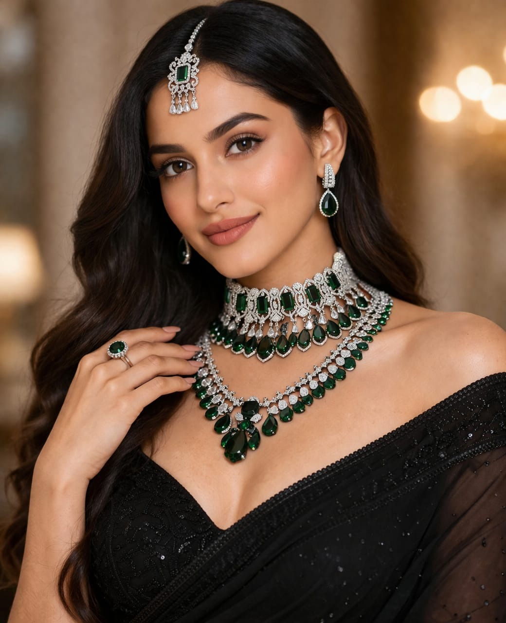 EMERALD CASCADE BRIDAL SET