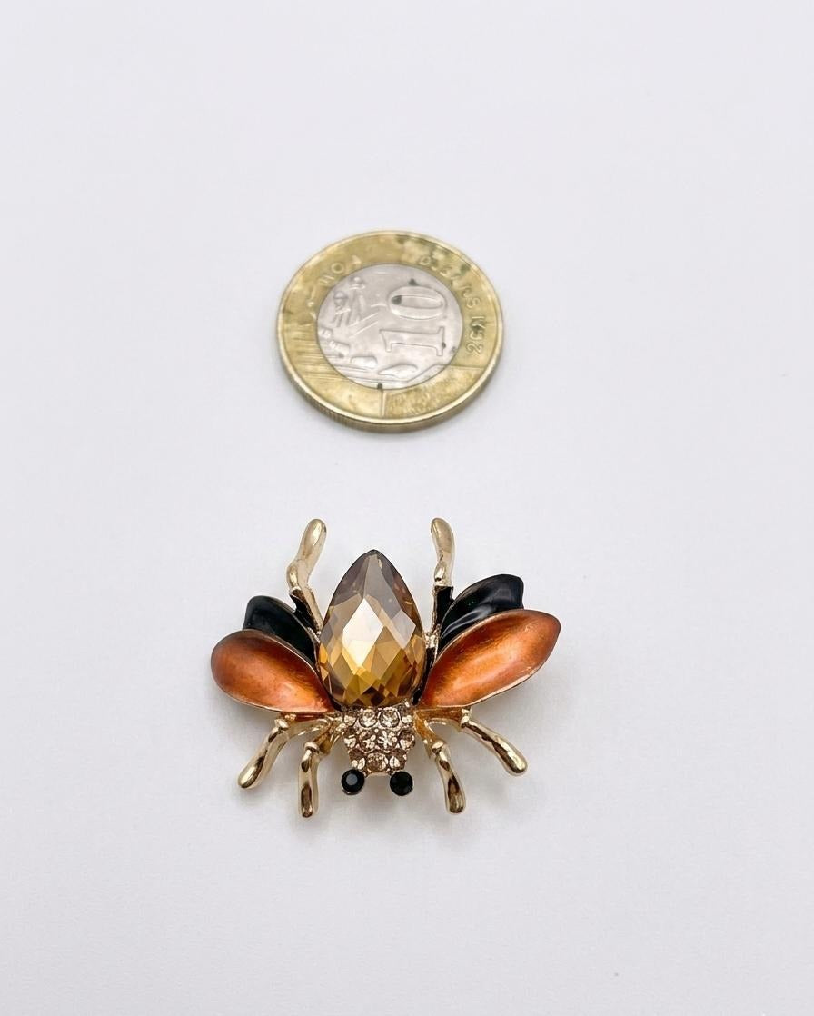 The Amber Luminary Beetle Brooch