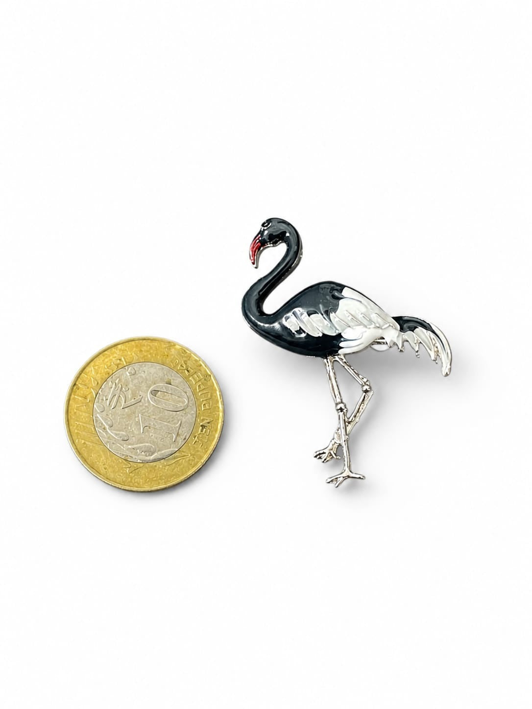 Noir Flamingo Enamel Brooch