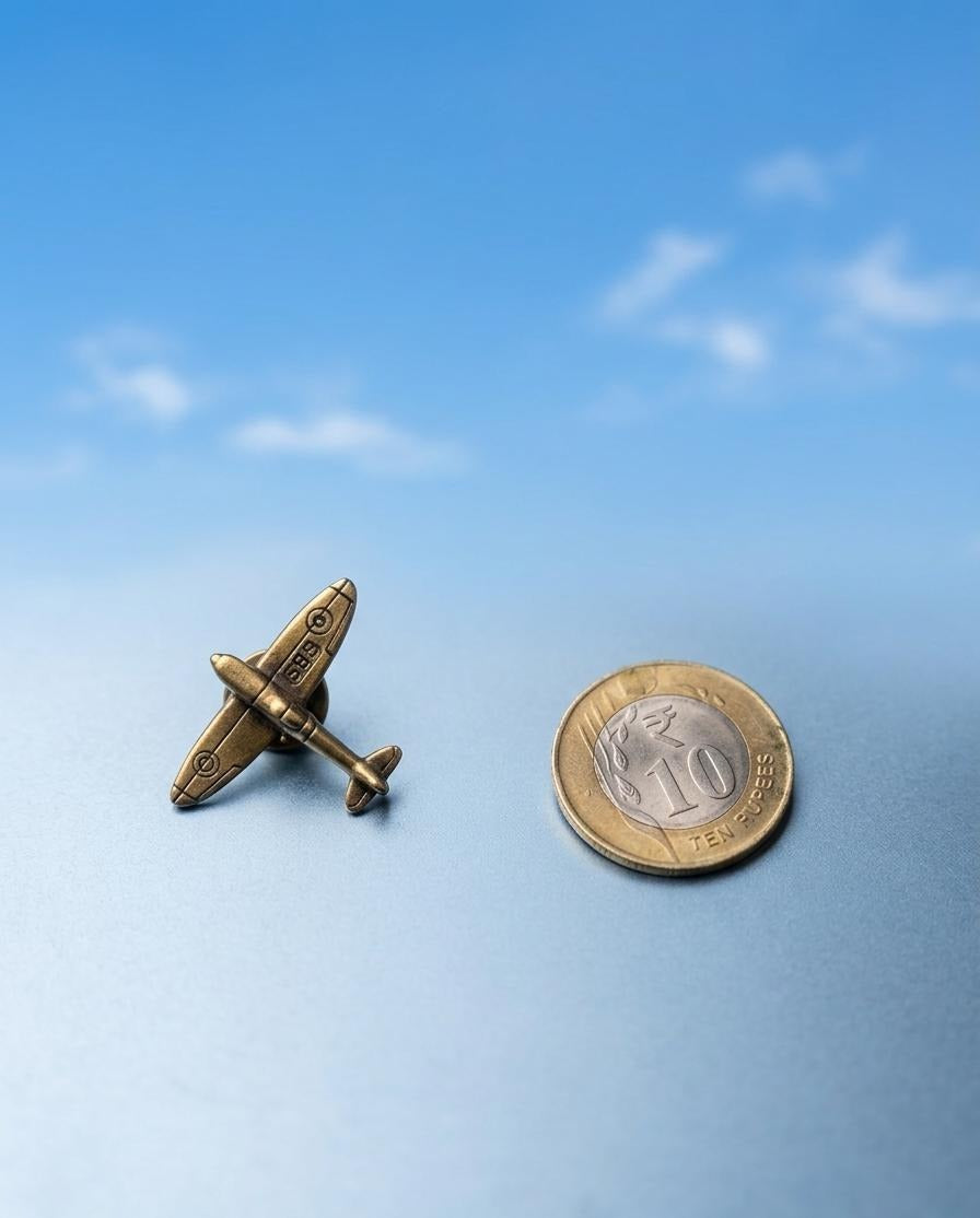 Antique Bronze Vintage Airplane Brooch Pin
