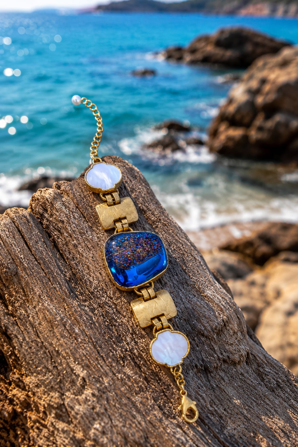 Midnight Azure Druzy Statement Bracelet
