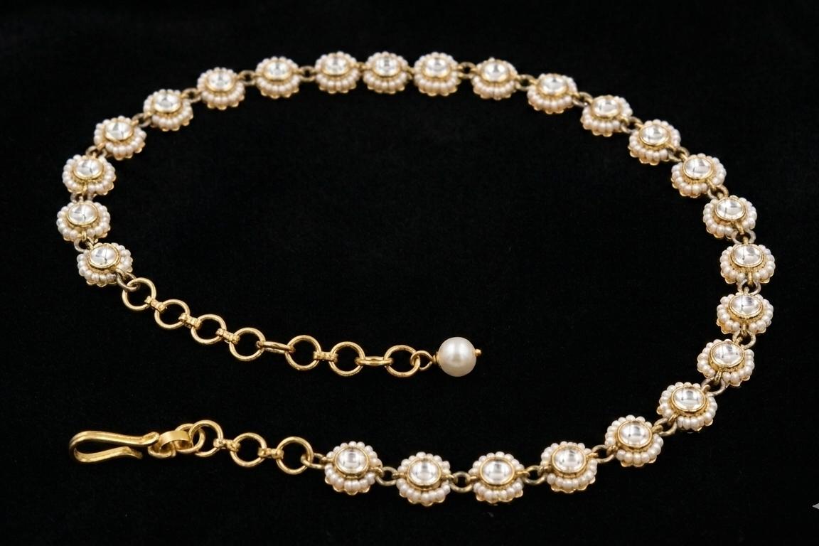 The Aadrika Pearl & Kundan Matha Patti IN 925 SILVER