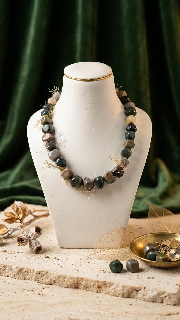 Earthstone AGATES Elegance Beaded Necklace