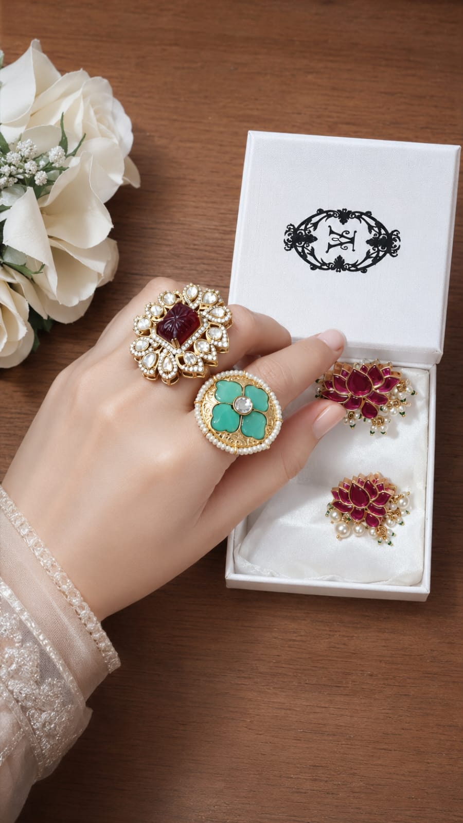 GULAABI KAMAL EARRINGS