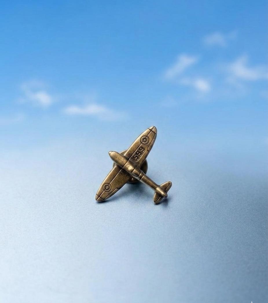 Antique Bronze Vintage Airplane Brooch Pin