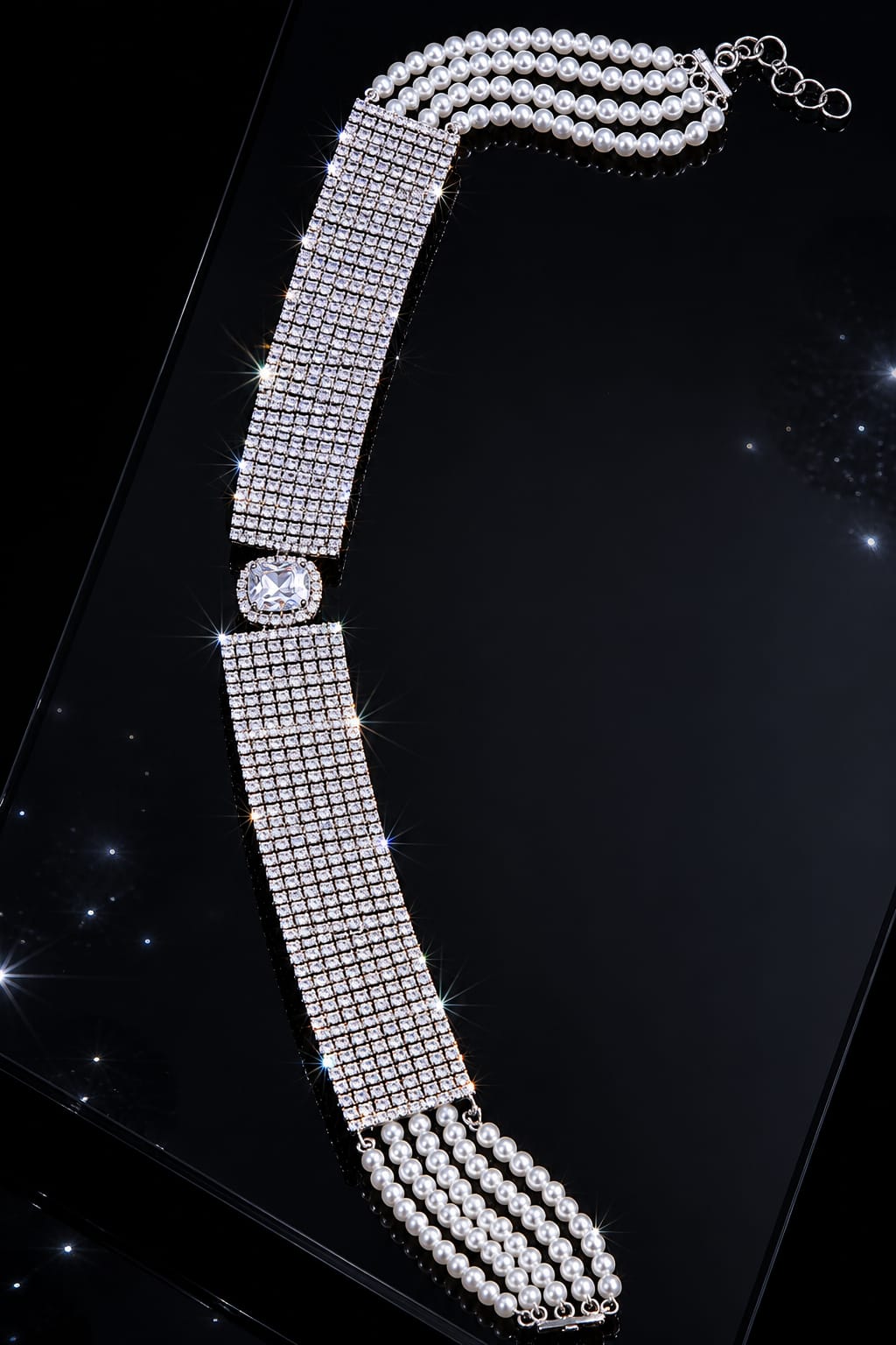 Celestial Spark Diamond Choker IN 925 SILVER