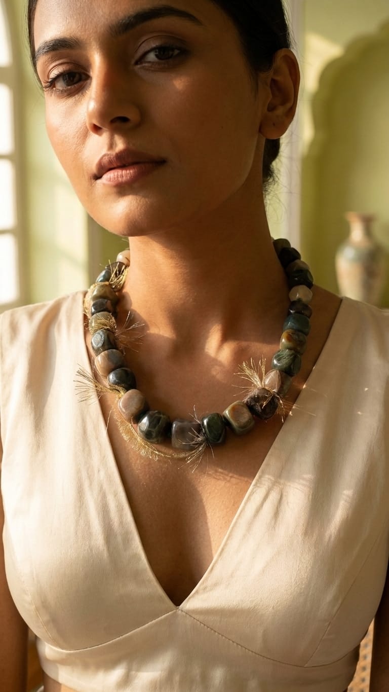 Earthstone AGATES Elegance Beaded Necklace