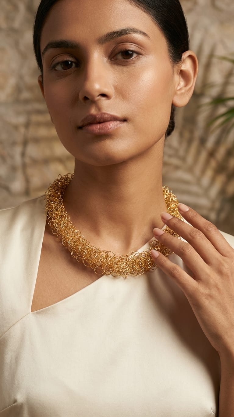 The Aurelia Mesh Collar IN 925 SILVER