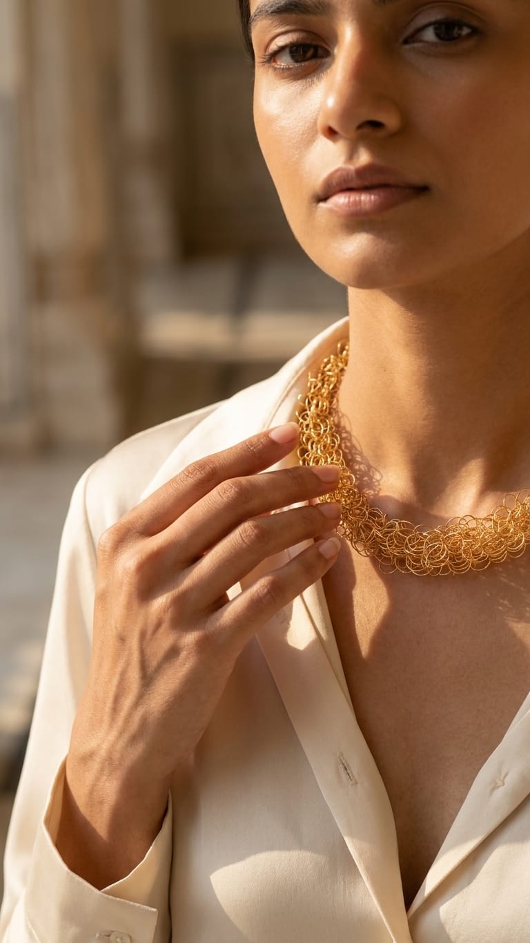 The Aurelia Mesh Collar IN 925 SILVER
