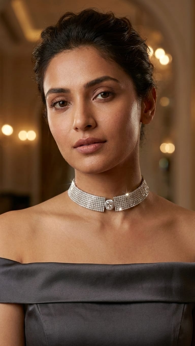Celestial Spark Diamond Choker IN 925 SILVER
