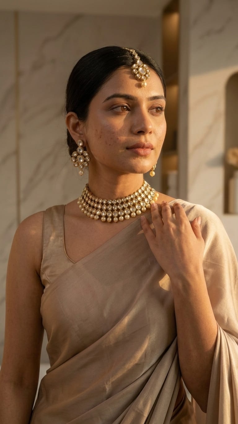 DEWDROP PEARL KUNDAN NECKLACE SET