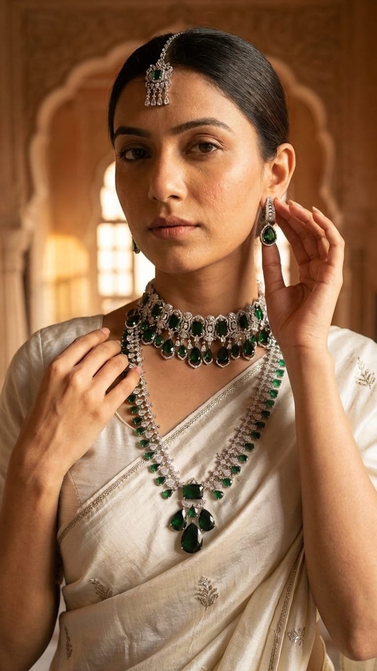 EMERALD CASCADE BRIDAL SET