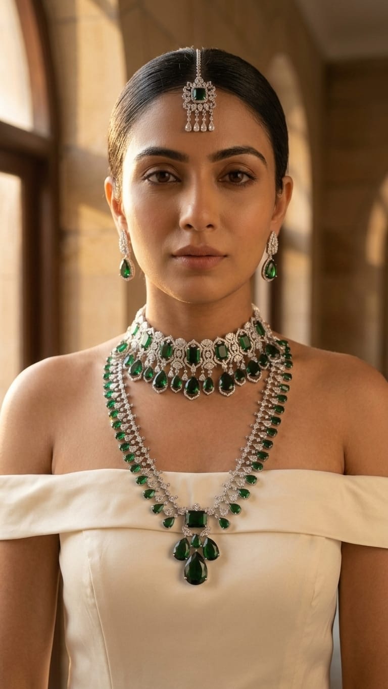 EMERALD CASCADE BRIDAL SET
