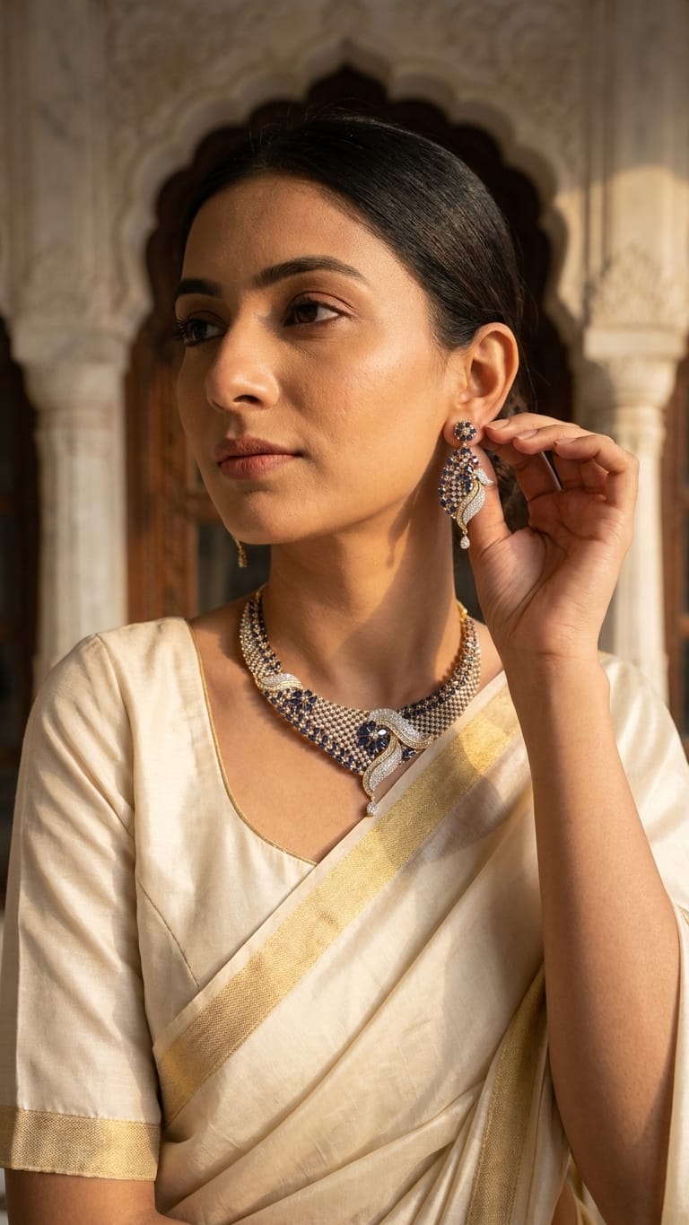 BLUE AURA LUXE NECKLACE SET
