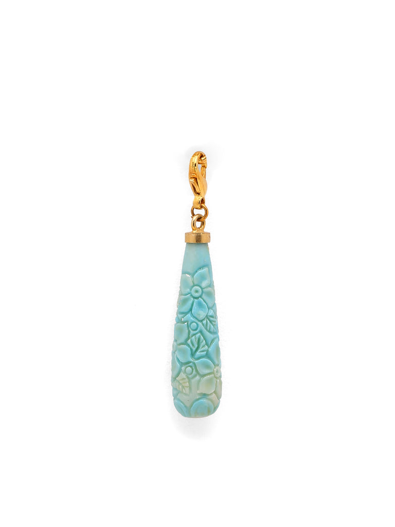 TURQUOISE CARVED STONE CHARM